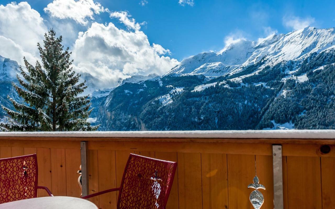 Holiday flat #1, Chalet Aberot, Wengen, Switzerland Exterior foto